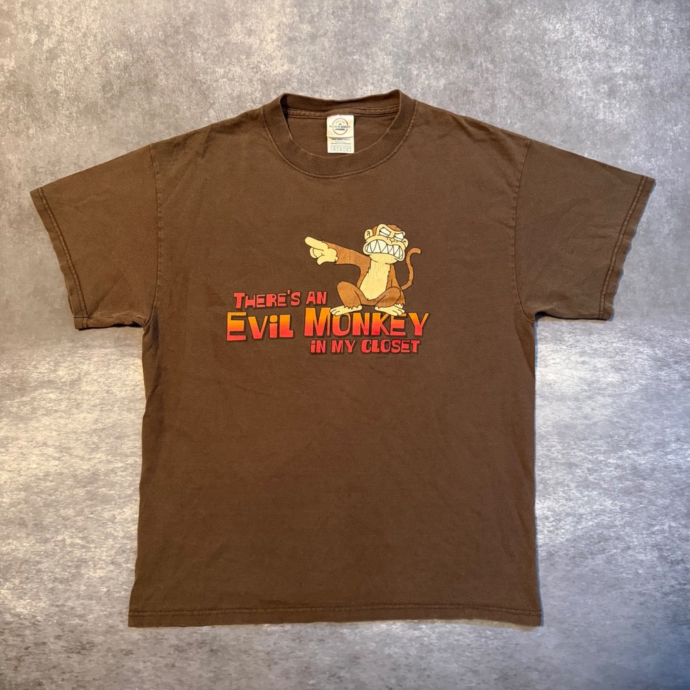 Vintage 2000s Family Guy Evil Monkey Shirt Mens M Brown Delta Magnum Weight